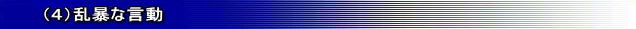 (4)乱暴な言動