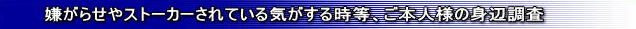 嫌がらせやストーカーされている気がする時等の身辺調査は名古屋のフリースタイルへ