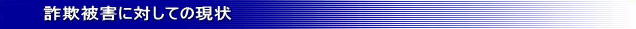 詐欺被害に対しての現状