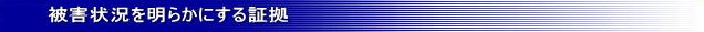 被害状況を明らかにする証拠としては
