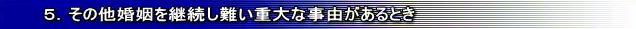 5.その他婚姻を継続し難い重大な事由があるとき